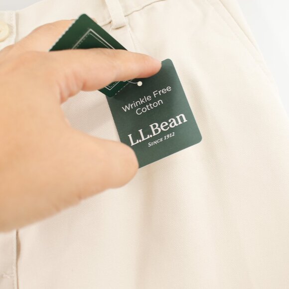 NWT L.L. Bean Pant Women 8 Original Fit Wrinkle Free Cotton Twill Heritage Stone - Picture 4 of 14